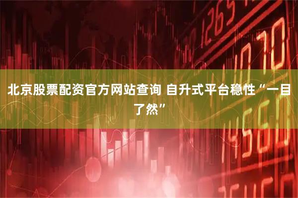 北京股票配资官方网站查询 自升式平台稳性“一目了然”