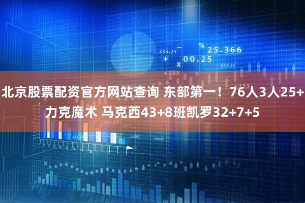 北京股票配资官方网站查询 东部第一！76人3人25+力克魔术 马克西43+8班凯罗32+7+5